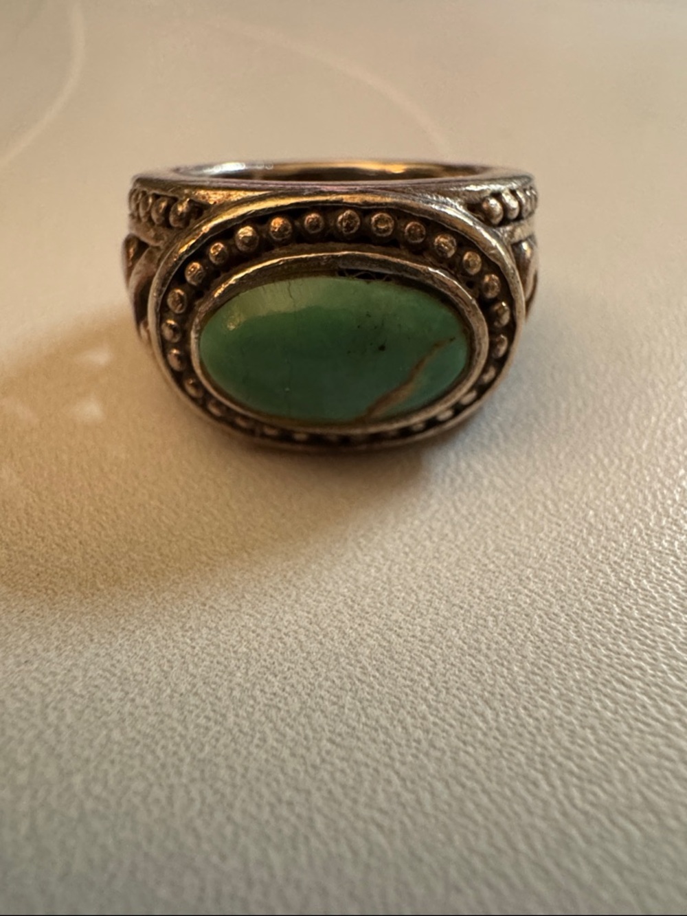Turquoise Stone Sterling Silver Ring - Oval Bezel
